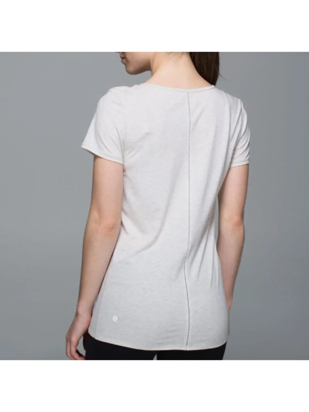 Lululemon Superb Short Sleeve Tee Wee Stripe Heathered Light Grey White